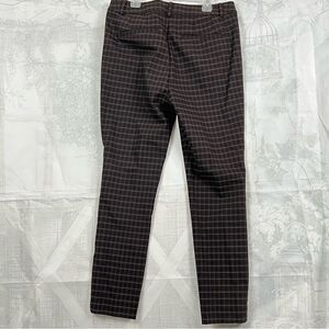 Loft High Waist Skinny Work dressy formal preppy pants Plaid 6P dark academia